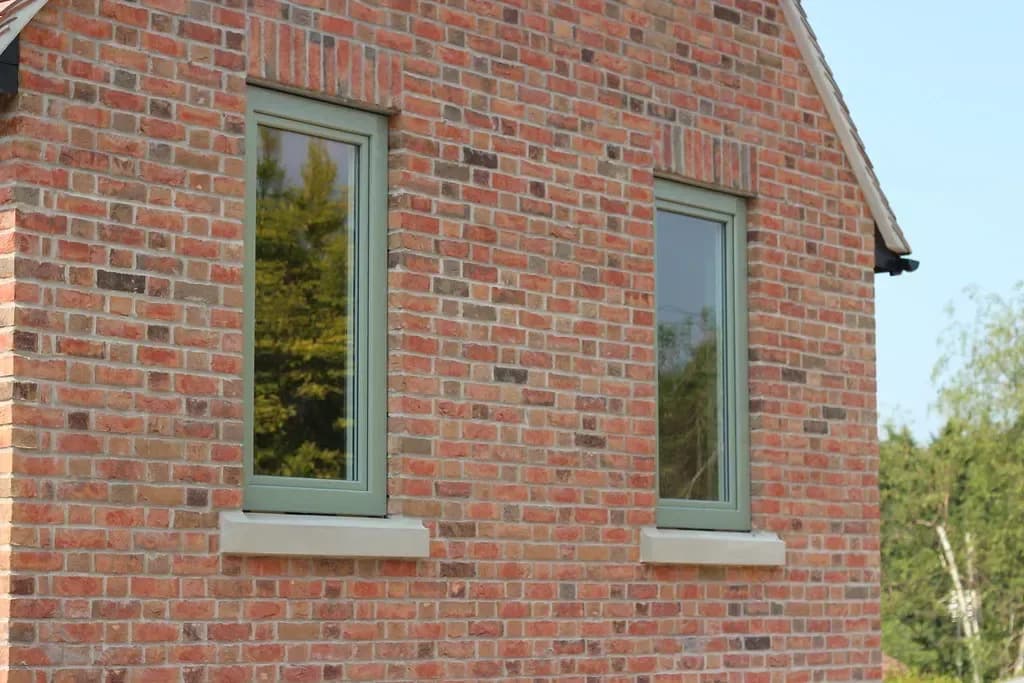 Slim aluminium replacement windows in a renovated living room