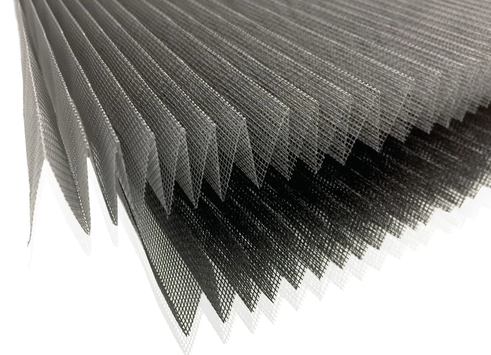 Black or gray pleated fabric for superior aesthetics
