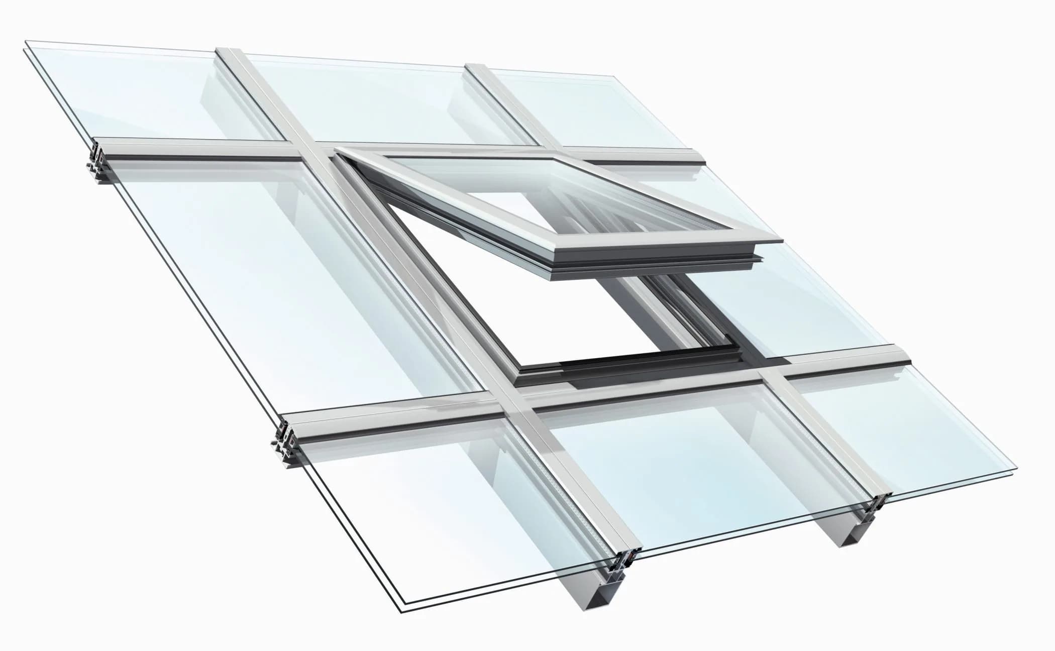 Option for roof window for the ventilation of the space