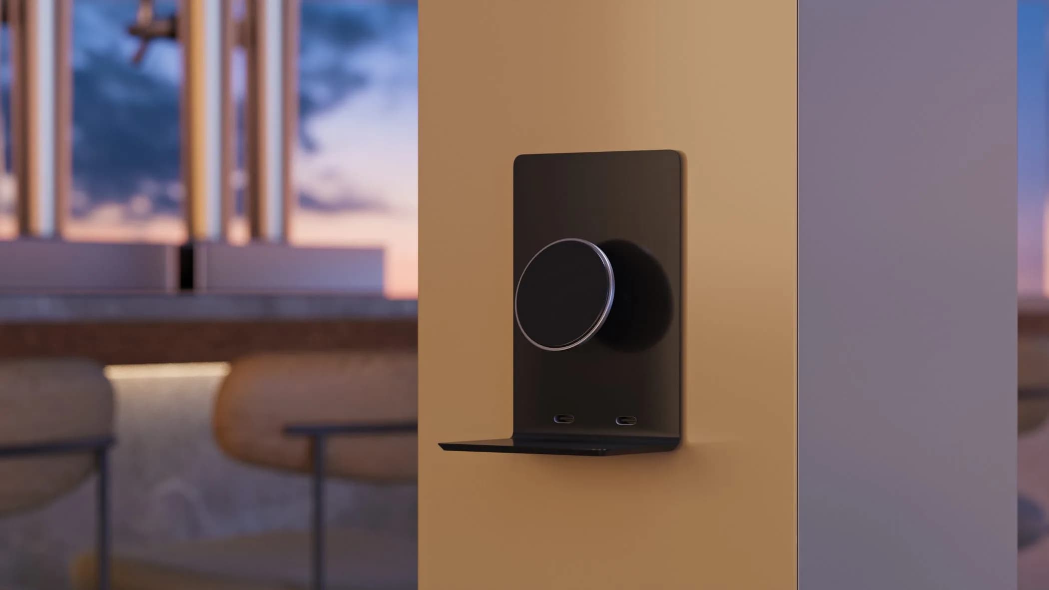 Provision for incorporating charging devices in the vertical columns of the system.